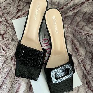 Olivia Miller 2 inch hill, black, work, sandal, or dinner sandal